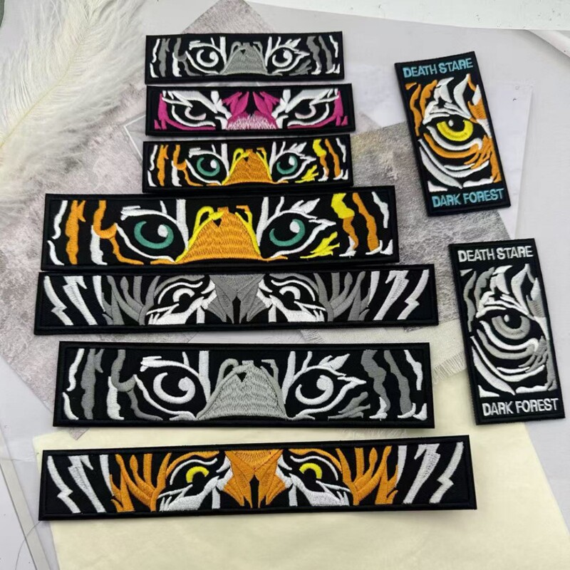 Long Strip Embroidered Velcro Seal Personality Badge DIY Sewing English Patch Cloth Sticker Outdoor Clothing Accessories