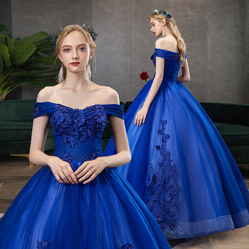 Evening Dress for Women 2026 New Style Off-Shoulder Aliexpress Annual Meeting Host Dress Long Foreign Trade Performance Dress for Women