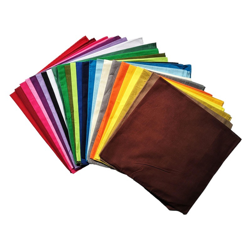 Pure Cotton Plain Color Square Scarf for Headwear, Cycling, Hip-Hop, Outdoor Sports, Street Dance, Magic Headscarf, Square Scarf
