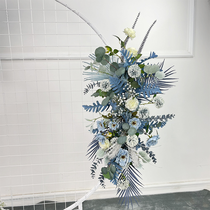 El comercio exterior de la boda flor artificial piso de la boda flor de seda apoyos de la flor de eucalipto flor artificial fila accesorios de la boda floral