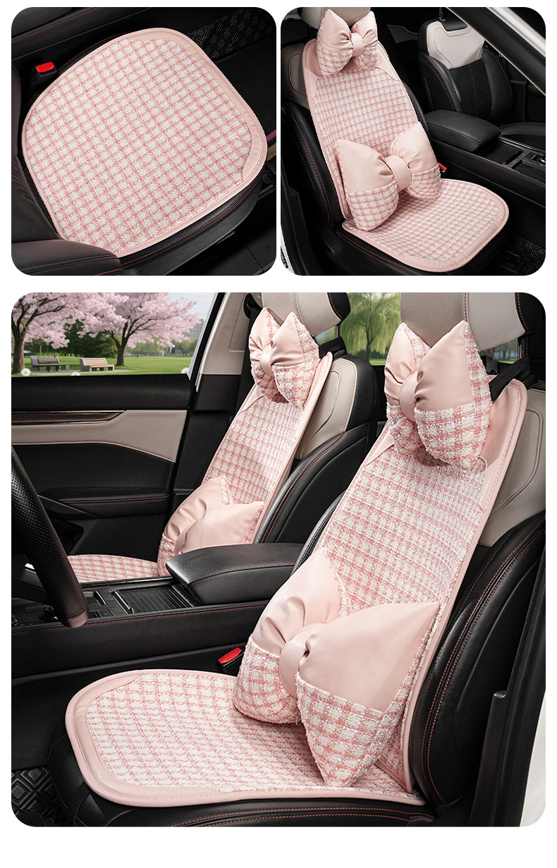 Car Seat Cushion, Suitable for All Seasons, Small Fragrance Style, Comfortable Car Seat Cover, Light Luxury, High-End Feel, Car Decoration Seat Cover