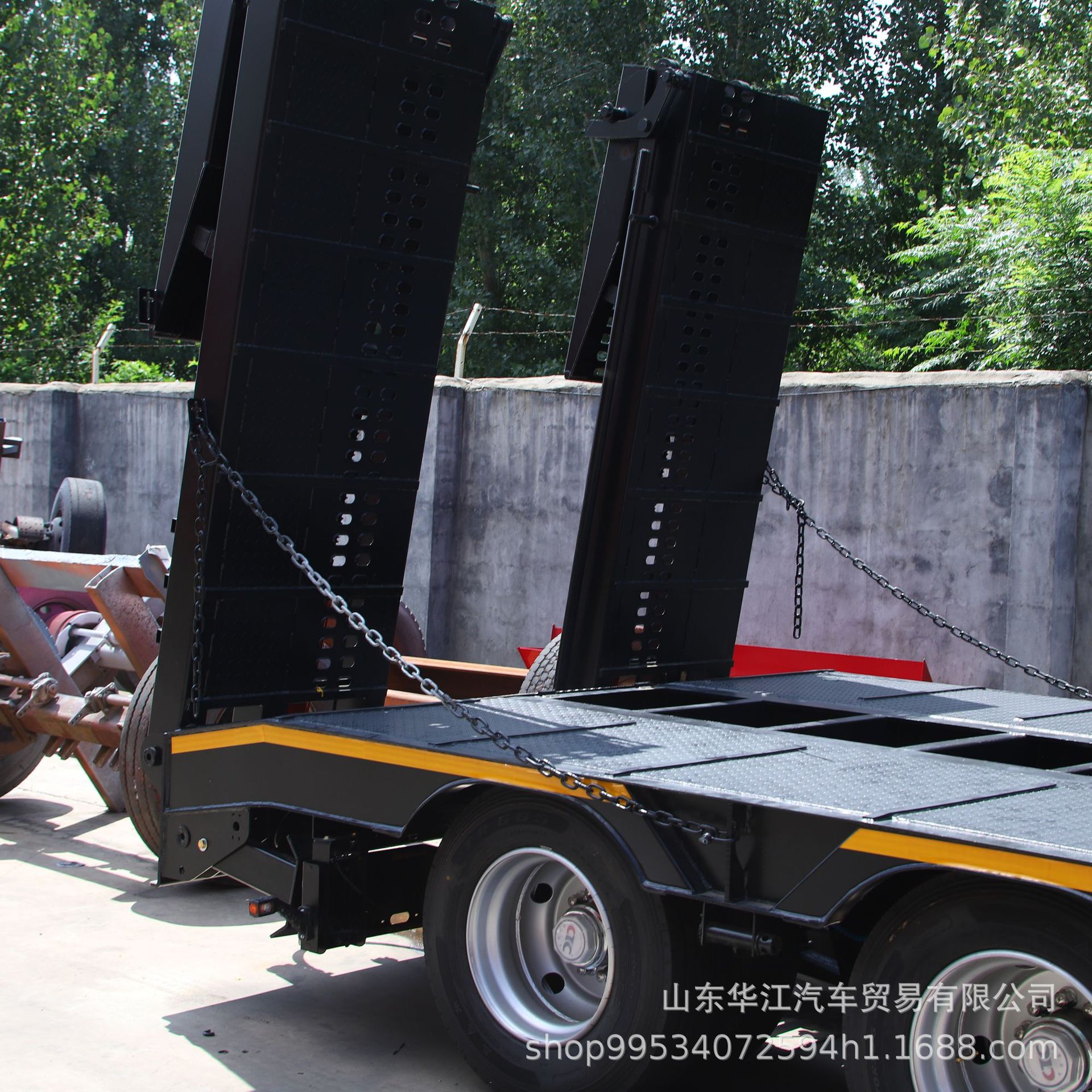 Export to Africa Heavy-Duty Container Flatbed Semi-Trailer Skeleton Trailer 40Tf20Tf Flatbed Transport Trailer