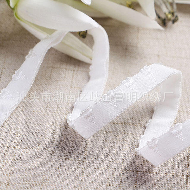 1.2cm 双层对折 桃心 弹力 包边带 内衣 服装辅料对折爱心松紧带