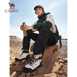 骆驼男鞋秋冬新款户外加绒保暖雪地靴防滑厚底徒步鞋高帮马丁靴男