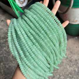 天然绿东陵5x8算盘珠4x6隔珠2x6碟珠散珠男女diy材料厂家直销