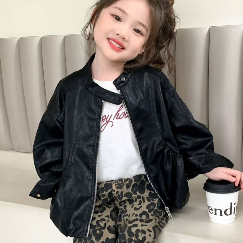 Girls' Jacket Spring and Autumn 2026 New Stylish Baby Autumn Baseball Jacket Children's Autumn Fashion Leather Jacket Girls' Jacket Spring and Autumn 2026 New Stylish Baby Autumn Baseball Jacket Children's Autumn Fashion Leather Jacket