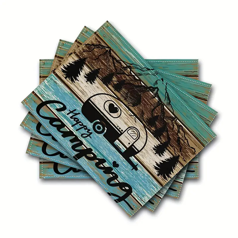 Transfronterizos lino almohadilla de mesa Aliexpress TEMU Amazon almohadilla de mesa cuadrada búfalo rojo almohadilla de Navidad Día de la Independencia