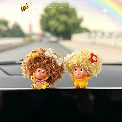 Car ornaments — Decoration Cute Female Influencer - afro-geely-pudding-pilot-comes-with-stickers