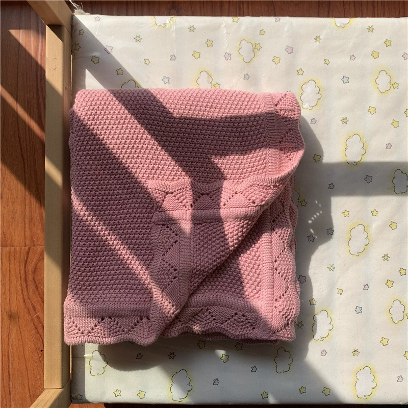 temu希音亚马逊韩INS外贸婴儿纯棉线针织盖毯宝宝抱毯推车毯婴童|undefined