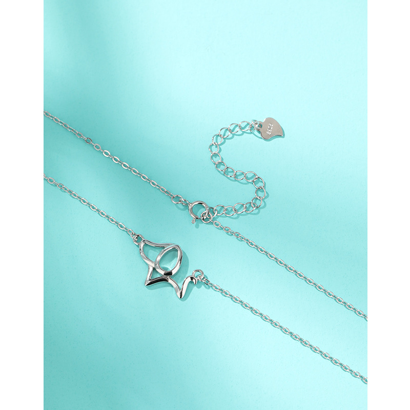 925 plata esterlina hueco collar de cachorro mujer Europa y América de moda animal minimalista perro colgante clavícula joyería transfronteriza