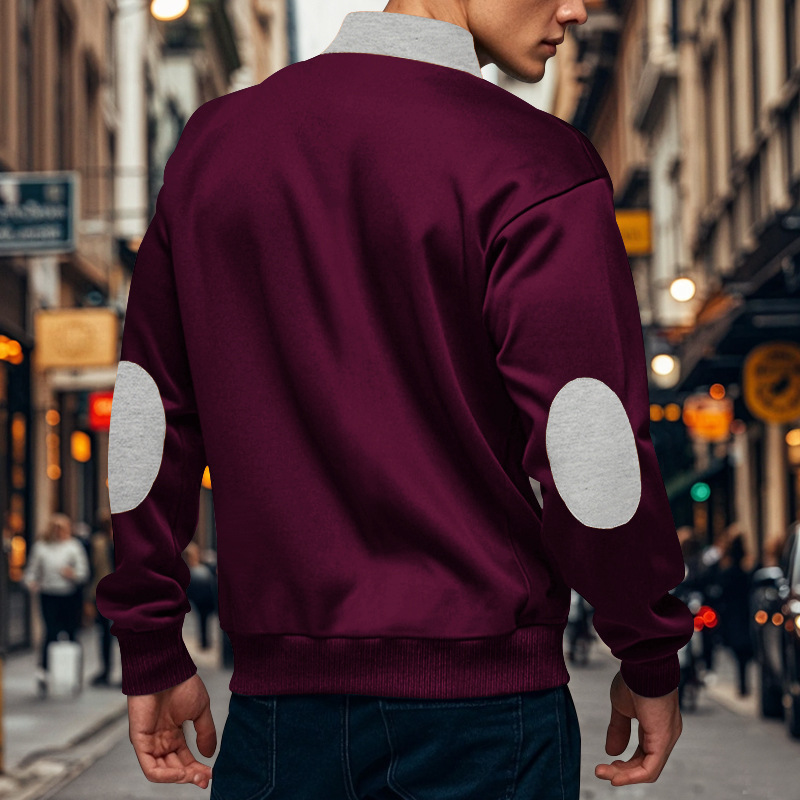 Men's Half Zip Sweatshirt With Stand Collar For Autumn And Winter_voghion.com