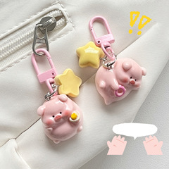 Three-dimensional pink pig keychain girl student star buckle girl schoolbag bestie gift pendant cartoon pendant