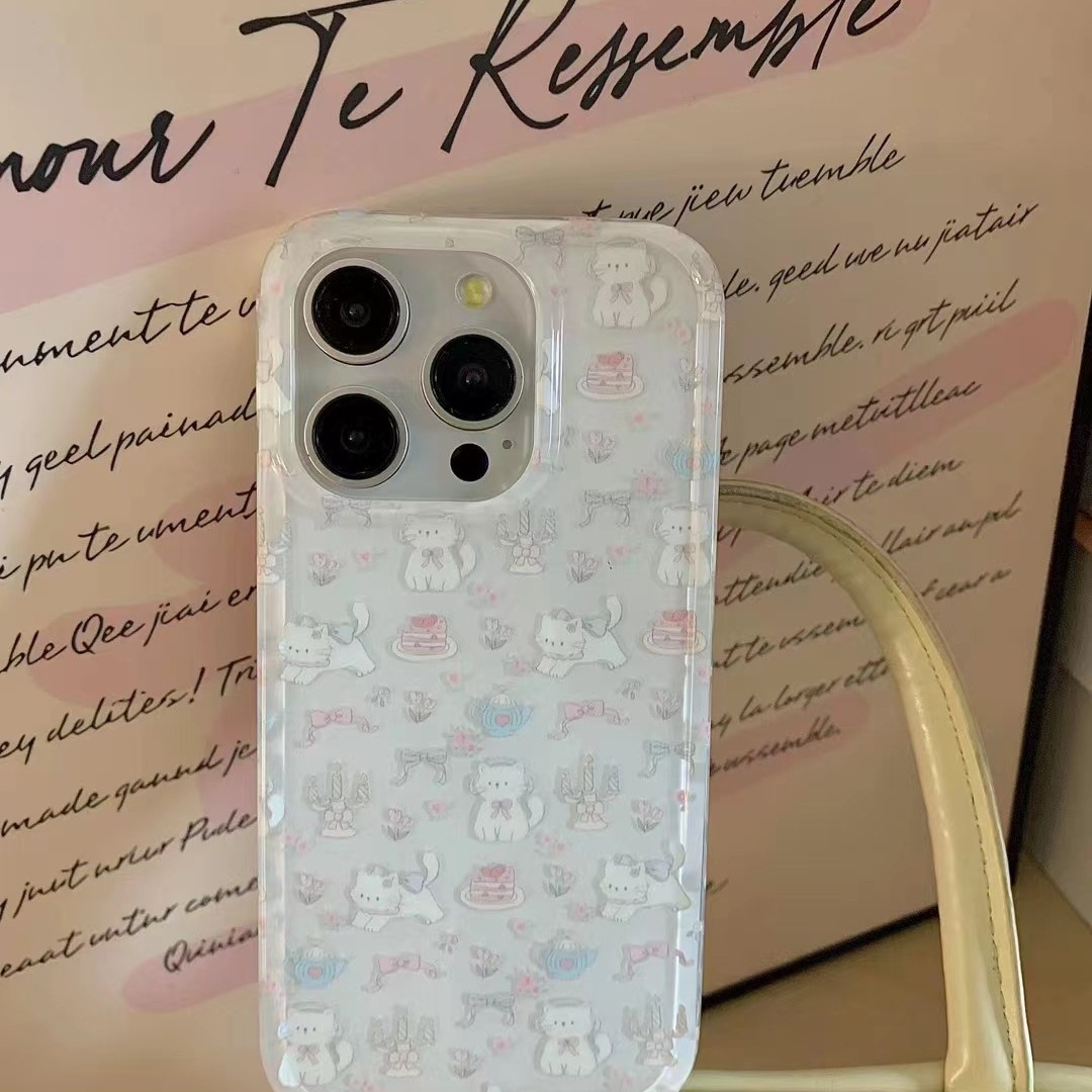 Ins fresco azul lindo gato 15ProMax nicho femenino iPhone13/12 para funda de teléfono móvil Apple 14