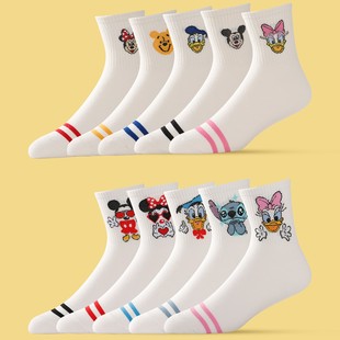 New Foreign Trade Socks Women's Mid-tube Socks Japanese Style Cartoon Animation Pattern Academic Style Cute Long Tube Women's Socks
