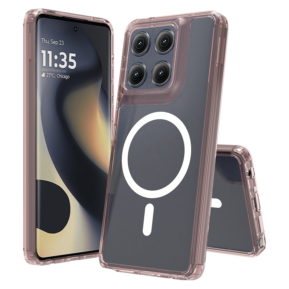 Moto Edge 60 transparente a prueba de caídas 2 - en - 1 caja de teléfono resistente a arañazos Magsafe cubierta de absorción magnética