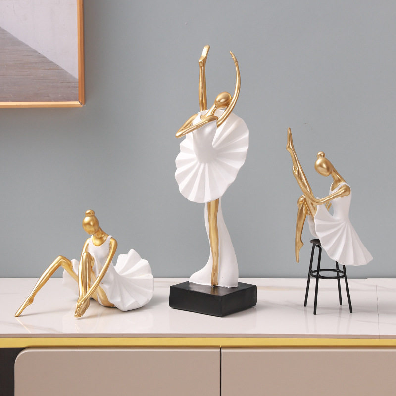 Simple ballet dancing girl resin decoration home wine cabinet art decoration study desktop decoration crafts