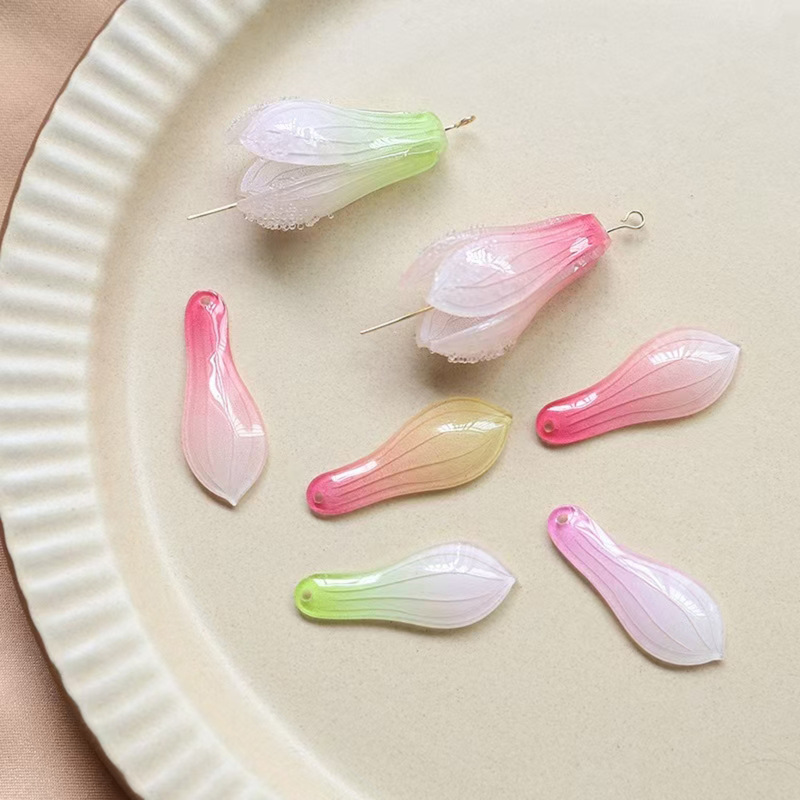 ファッショナブルな古代スタイルのマグノリアの花ハイエンドアクリル接着剤 DIY シンプルでファッショナブルなナチュラルスタイルのイヤリング|undefined