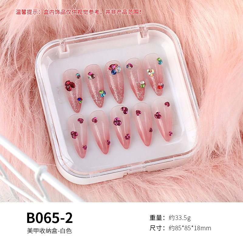 Transparent wearable storage box dust-proof box high permeability nail art false nail finished work storage Display Box Wholesale