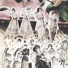 欧洲贵妇 复古人物 fashion design TN手帐素材贴纸 junkjournal