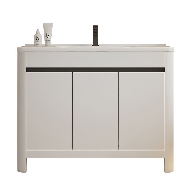 Simple moderno tipo de piso de aluminio del espacio gabinete de baño combinación de arco lavabo baño lavabo gabinete