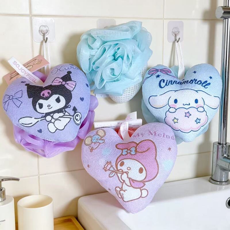 Authentic Sanrio Bath Ball, High-Quality Kuromi Bath Flower, Suitable for Students and Adults, for Scrubbing and Exfoliating, Soft and Foaming