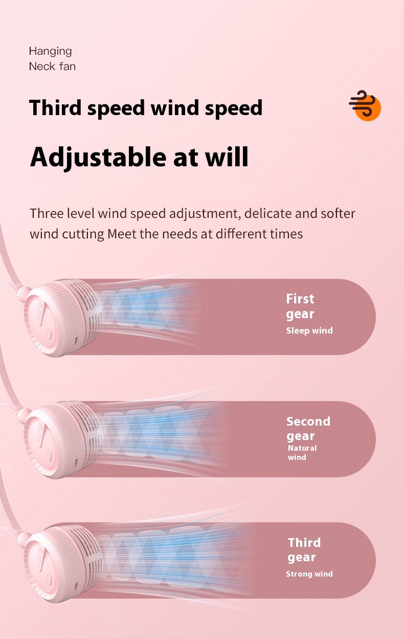 Portable Neck Fan Bladeless Usb Rechargeable Silent Cooling Fan_voghion.com