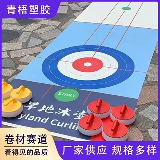 定制旱地冰壶地垫PVC材质 学生训练教学专用 耐磨防滑可图案卷材