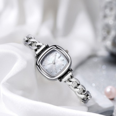 Goldie high-looking silver case women's watch niche oval watch women's light luxury mother-of-pearl quartz watch for women
