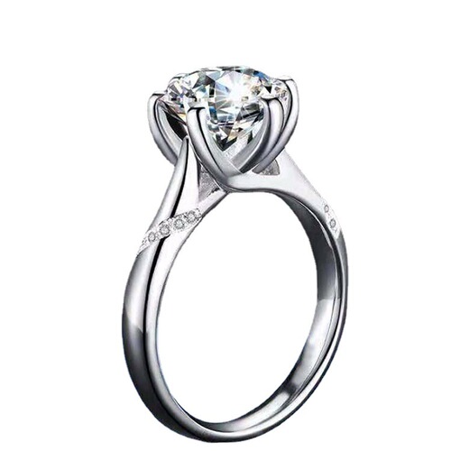 Spiritual Six Claws Pt950 Moissanite Ring for Women 925 Silver 3 Carat Wedding Band Cross-border Gift Wholesale