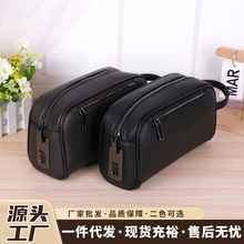 跨境新款男士手拿包高质量大容量商务休闲手拎包软皮密码锁手包男