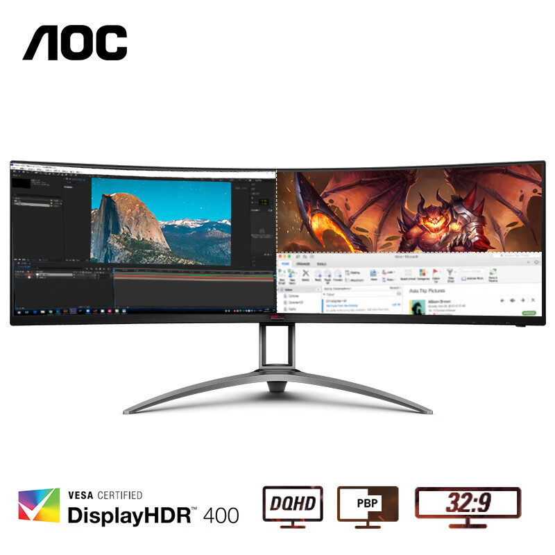 Aoc Ag493Ucx2 49-Inch 165Hz Gaming Wide Curved 2K Fish Screen Computer Monitor Lcd Screen Aoc Ag493Ucx2 49-Inch 165Hz Gaming Wide Curved 2K Fish Screen Computer Monitor Lcd Screen