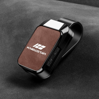 Car Glasses Clip/Bill Clip Car Glasses Clip Car - knewstar-glasses-clip-y01-style-sheepskin-brown