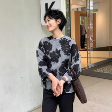 真丝水墨 2025早秋新品 小众设计 重磅真丝晕染衬衫上衣