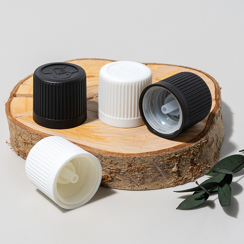 厂家直供新款18牙含内塞压旋防盗防儿童安全双层盖精油瓶塑料PP盖