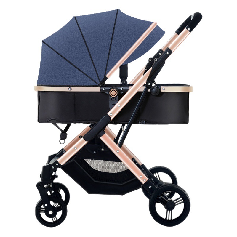 Yinglaier cochecito de bebé puede sentarse y acostarse ligero plegable de alta absorción de choque paisaje de dos vías cochecito de bebé recién nacido