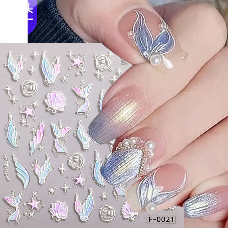 Zhengxiang New Valentine's Day 5D Relief Nail Art Sticker DIY Bow Nail Decal INS Wind Nail Art Sticker Customization