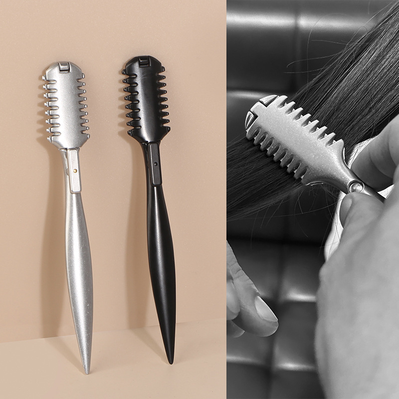 Hair Cutter for Hairdresser Women's Long Hair Thinning Hair Cutter Double-sided Metal Hairdresser Hairdresser Cutter Rack Cutter