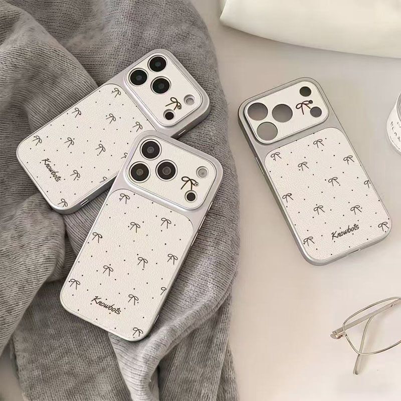 Korean Style Polka Dot Bow Phone Case Suitable for Apple 17 Pro, iPhone 16 Leather Texture, 15 Electroplated, 14 Large Window Design Korean Style Polka Dot Bow Phone Case Suitable for Apple 17 Pro, iPhone 16 Leather Texture, 15 Electroplated, 14 Large Window Design
