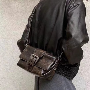 Maillard Style 2025 Spring and Summer New Arrival Bagel Bag for Women Retro All-Match Hot Girl Textured Hand Underarm Small Square Bag