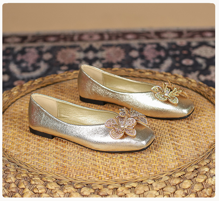 Women's Casual Solid Color Flower Rhinestone Square Toe Flats display picture 5