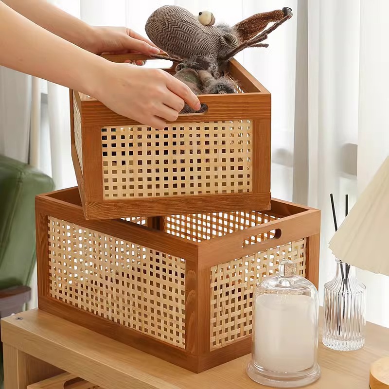 Boîte de rangement pliable en tissu pour organisation maison_voghion.com