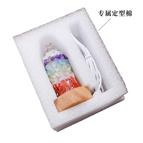 Natural crystal gravel night light seven-color crystal raw stone diy bedside lamp usb plug-in night light Christmas gift