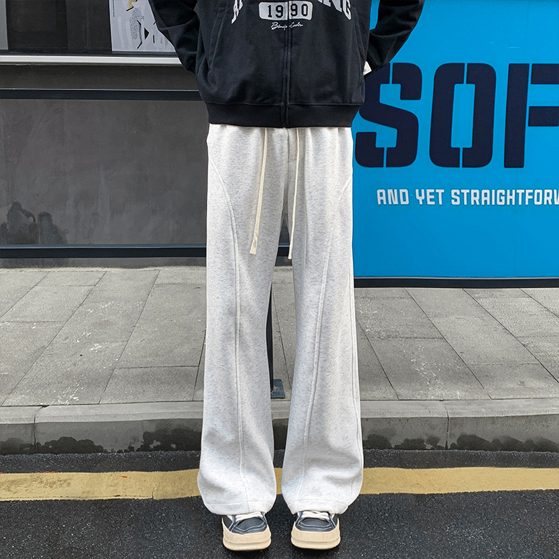 已下单10w件华棉320g重磅斜切大码休闲宽松微喇卫裤K24132-特P19|undefined