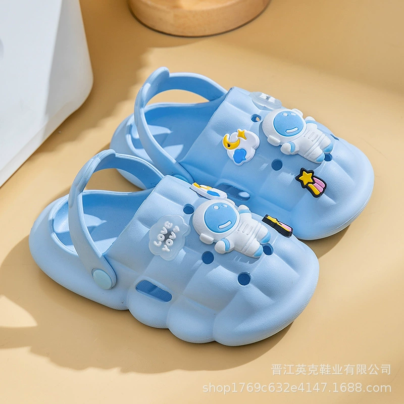 Летняя обувь в пещере для мальчиков Нескользящие дышащие сандалии и тапочки Baotou из двух носков и тапочки на толстой подошве, детские сандалии для наружной одежды