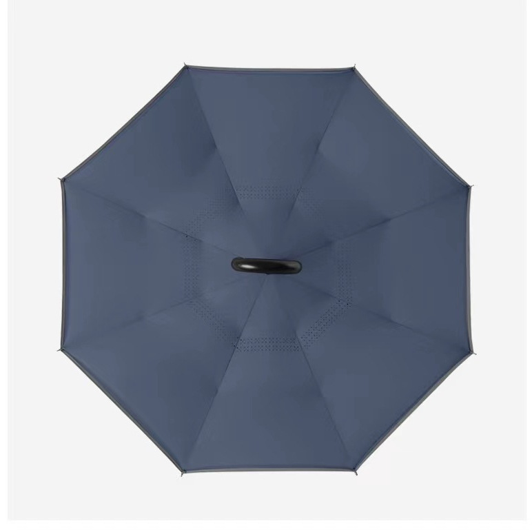 Mayorista mano larga paraguas inverso personalizado paraguas retráctiles para automóviles tipo C paraguas inverso manos libres paraguas de doble capa