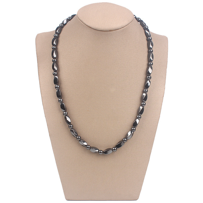 Cross-border hot-selling magnetic black stone magnet health necklace women's sweater chain men's European and American hip-hop style neck chain wholesale Cross-border hot-selling magnetic black stone magnet health necklace women's sweater chain men's European and American hip-hop style neck chain wholesale
