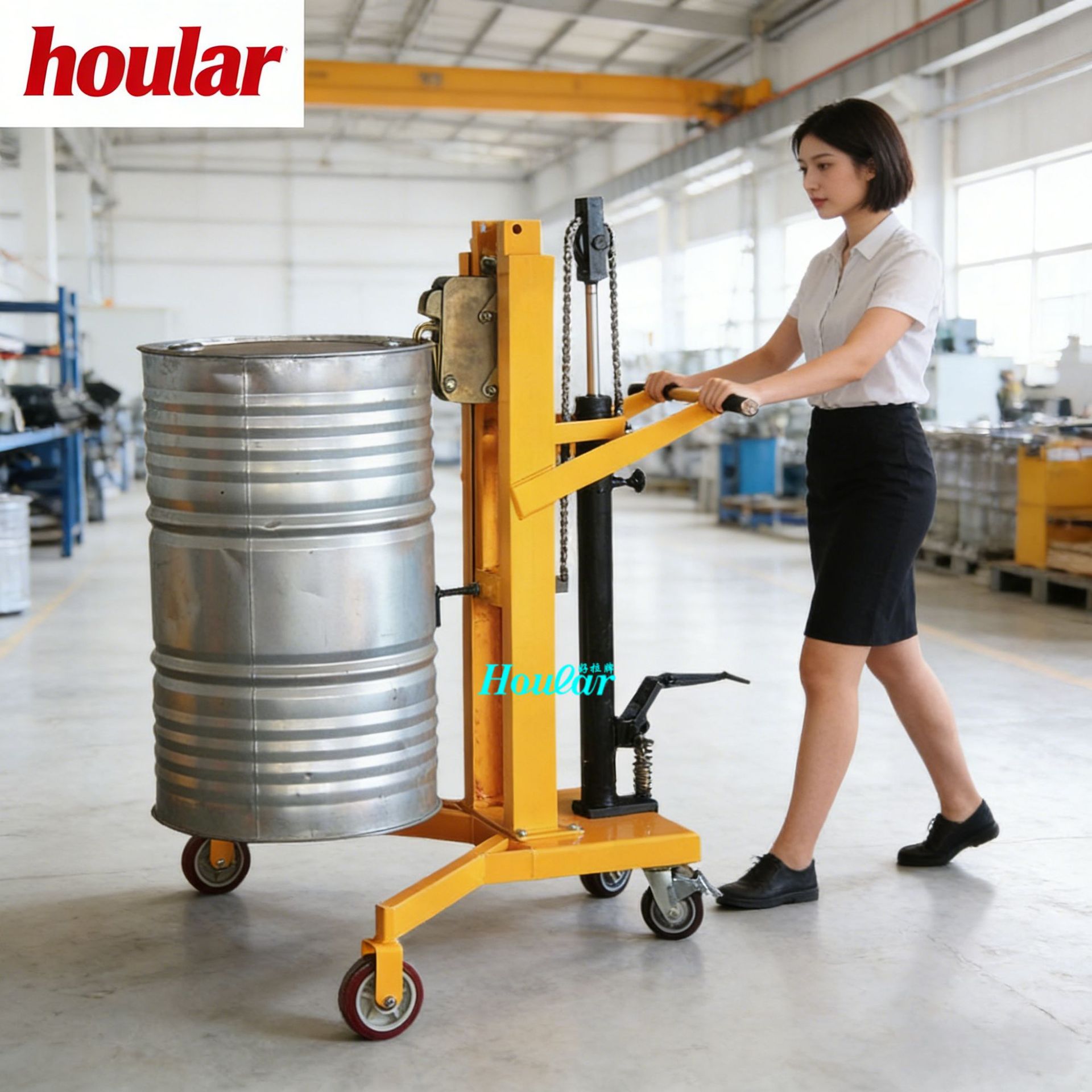 手推油罐车600mm脚踏式液压油桶车卡板现货搬运车DTF450ABC油桶车