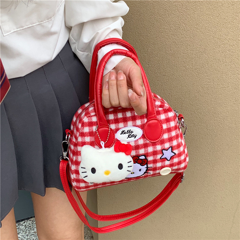 New Japanese-style KT cat handbag, cross-border fashion cat crossbody bag, stylish design shoulder bag, cartoon bag for children