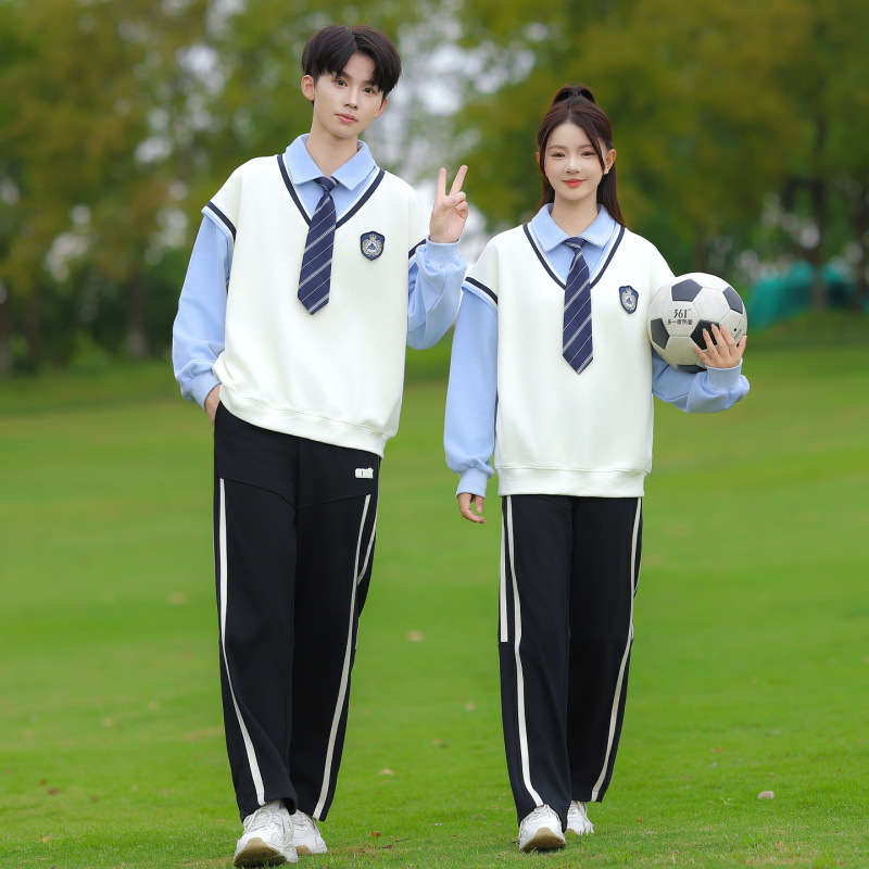 2025 Autumn and Winter School Uniforms Real Shot Couple Outfits Class Uniforms Sweatshirts School Uniforms Suits
