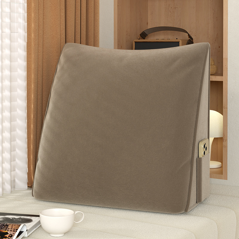 Pillerless Triangle Waist Pillow Cushion Waist Pillow Cushion Sofa Lazy Artifact Thick Velvet Cloth Bedside Cushion Pregnant Women Waist Protection